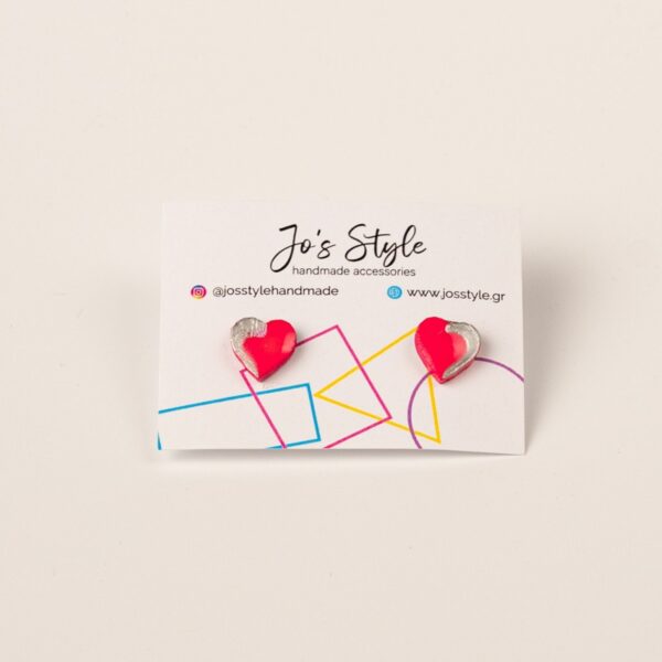 Mini Heart Fuchsia/Silver