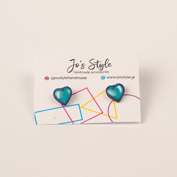 Mini Heart Tirquoise Blue/Μωβ